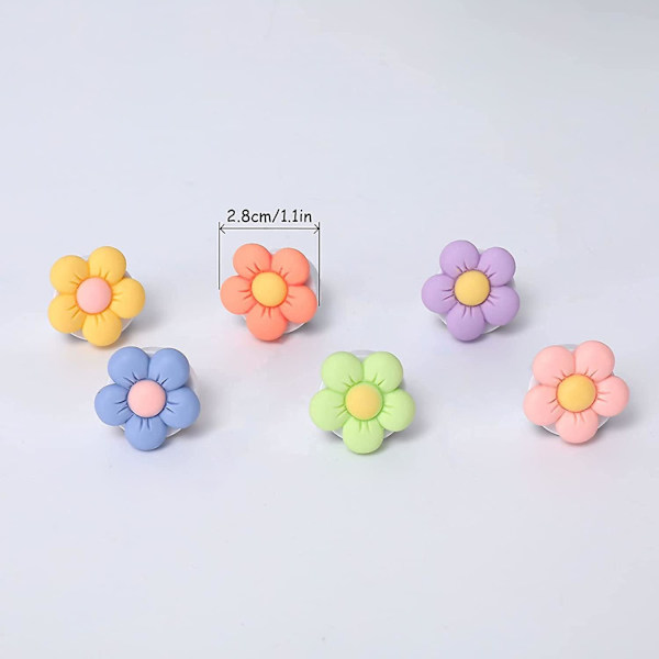 6 stycken blommiga bilventilklämmor, färgglada prästkrageblommor billuftfräschare charm, bilinredning