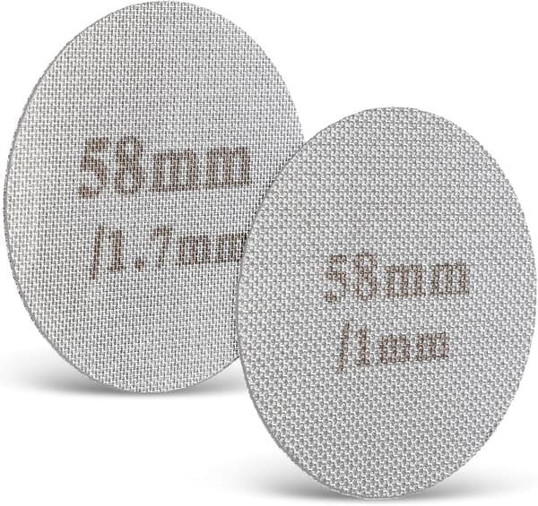 2-pack 58 mm espressopuck 1,7 mm 1,0 mm för
