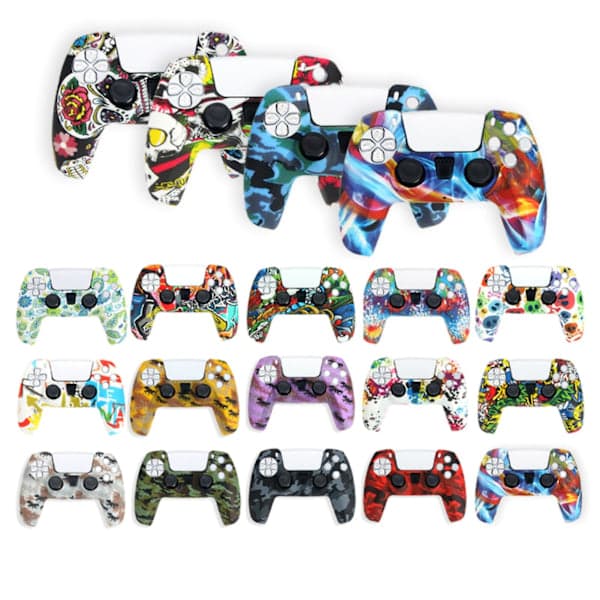 PS5 Controller Silicone Case, Protective Cover for Controller, 5 Grips, Joystick Caps, Gaming Accessories
