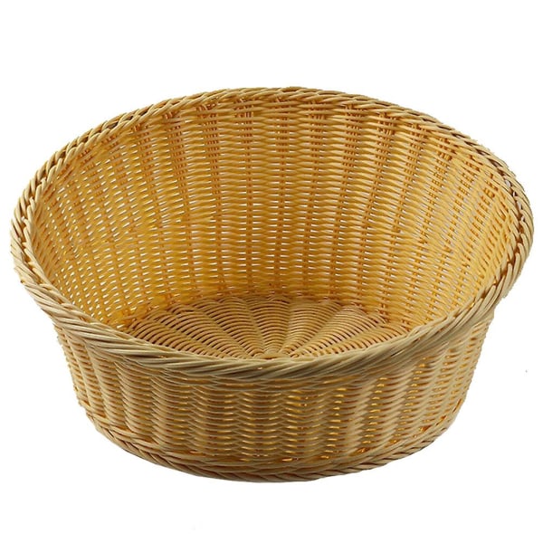 1 kpl Imitoidun Rattan-Punottu Kori Muovi Punottu Kori Hedelmille Leivälle Välipaloille Kotitalouden Työpöydälle Tai Yellow 34X18CM