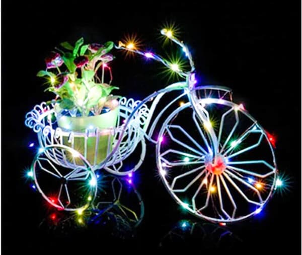 (Multifärgad RGB, 50 LED 5 Meter), LED-slinga med USB 5V koppartråd