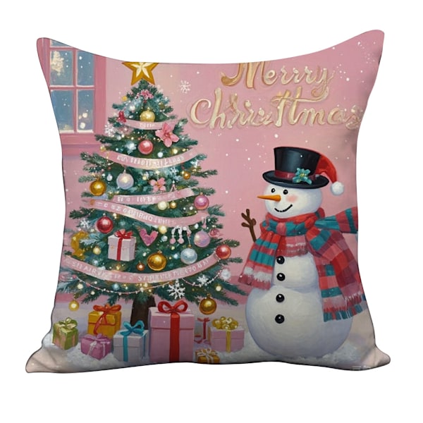 Julkuddar 18x18 tum Set om 5 Julgran Dekorativa Kuddfodral Vinter Familj Dekoration för Hemmet