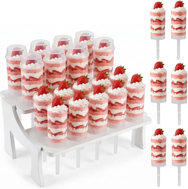 24-pakning Push up Cake Pop-beholdere med lokk og 20-hulls Push up Pop Cake-stativ