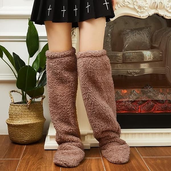 Hussockar - 1 par - Sovsockar - Varma vintersockar - Strumpor - Luddiga toffelsockar