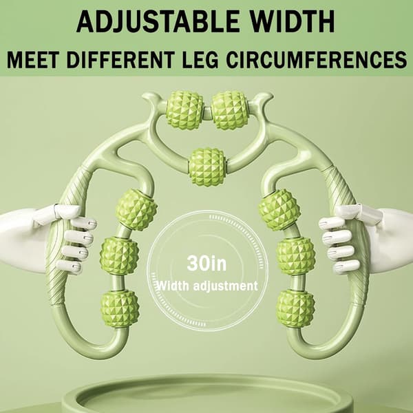 Massage and Relaxation Ring Leg Clamp, 9-Roller Muscle Roller, Deep Tissue Massager, Leg and Arm Massager