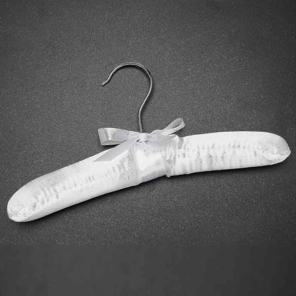 Luxury Satin Padded Children's Clothes Hanger 5 Pcs Hanger Wardrobe Organizer--White