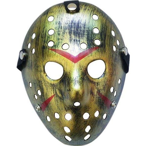 Skräck Halloween kostym Hockey Mask Party Cosplay rekvisita (guld)