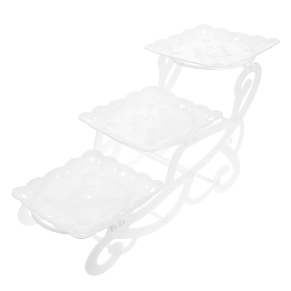 1 sett med dessertoppbevaringsstativ Delikat utstillingsstativ Allsidig oppbevaringsbrakett Hvit D38X25X21CM White D 38X25X21CM