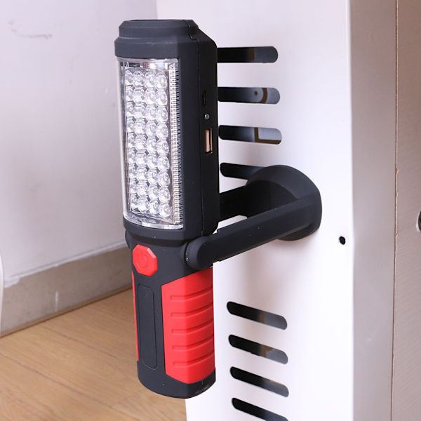 Punainen tarkastuslamppu, latautuva LED-lamppu, latautuva LED-työlamppu magneettisella LED-taskulampulla, tarkastuslamppu