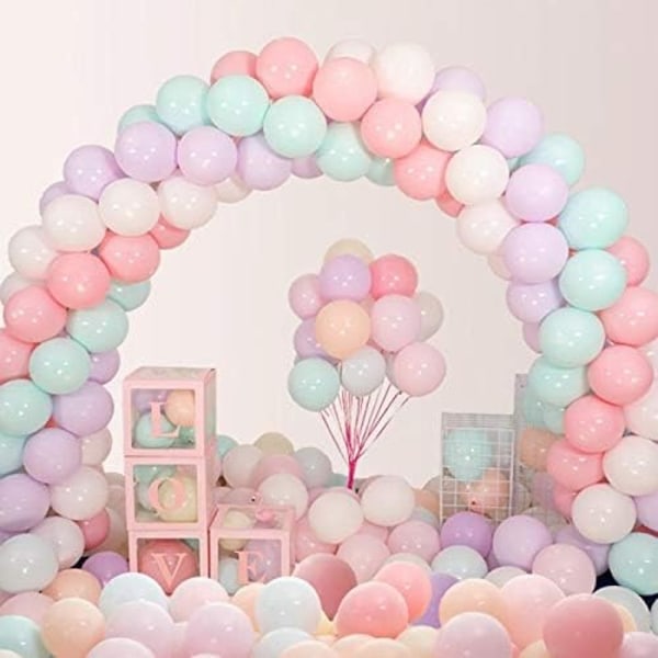 Fargerike lateks festballonger. 100 pakke 10 tommer Macaron assorterte regnbueballonger til bursdagspynt til babyshowerfest