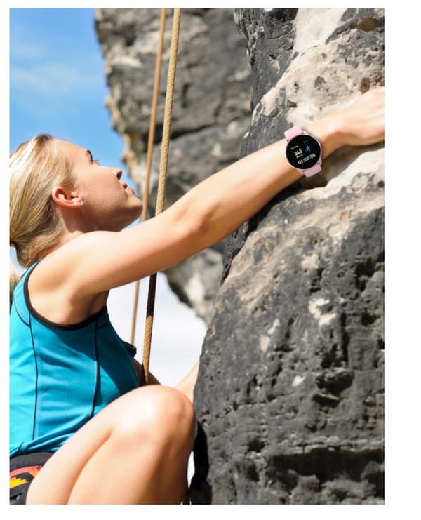 Smartwatch træning puls blodtryk iltniveau i blodet (pink)