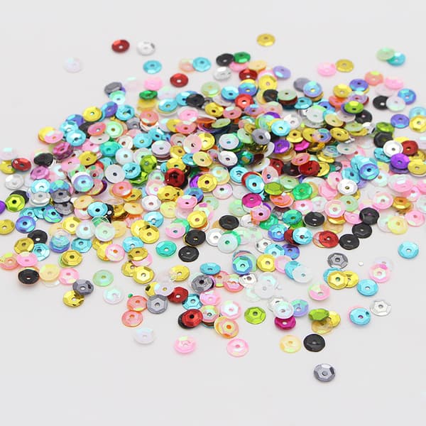 Glitterpaljettsett, 42 farger, 5 mm, 5 g per rom
