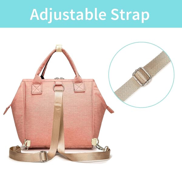 Small Diaper Backpack, Mini Diaper Backpack and Diaper Shoulder Bag with Insulated Pocket Pink Pink