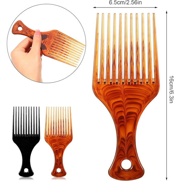 2-pack afrokam antistatisk borste afrohårkam
