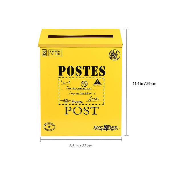1kpl ulkokäyttöön tarkoitettu sanomalehtilaatikko Monitoiminen kirjelaatikko Kestävä postilaatikkosisustus Keltainen29x22x6cm Yellow 29x22x6cm