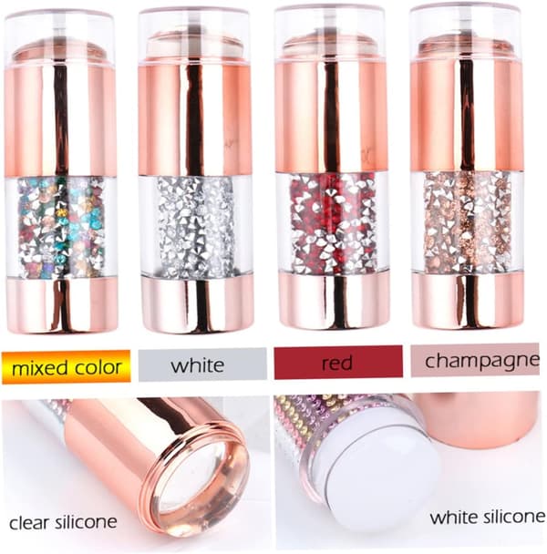 Elegant Diamond Medal Nail Art Stamper Silikoneoverførselspenne og Stempelplader