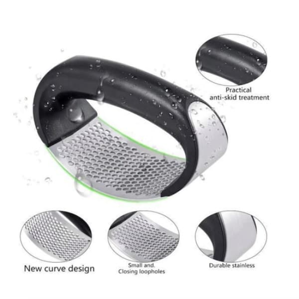 Garlic Press in Steel - Black Garlic Press