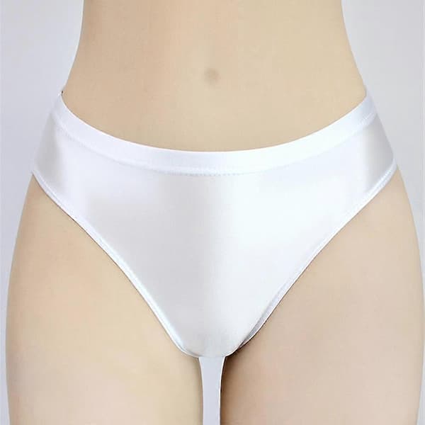Dame Truse Ensfarget Glinsende Stringtruser Myke Truser Silke Sateng Knicker Frekk - youanan