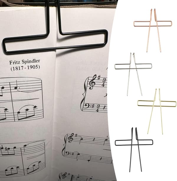 4-pak Bogsidestøtter, Musikbog Metalclips, Bærbare Bogholdere til Læsning, Åbner Klaver Nodebog Tilbehør