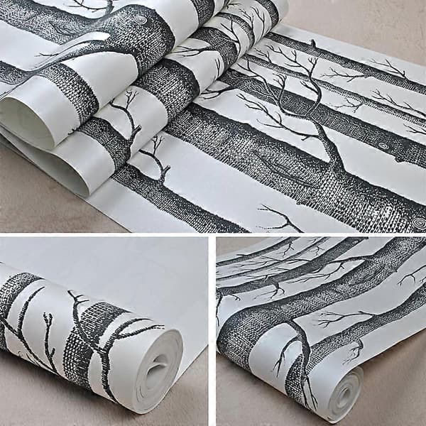 Björkträd Tapet Modern Inredning Väggpapper Rulle Skog Trä Tapet för Sovrum Vardagsrum