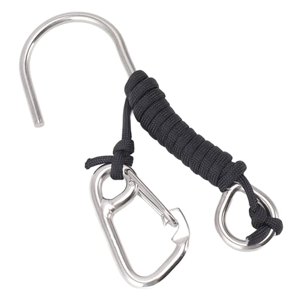 Dykning Rustfrit stål Enkeltkrog Dykkerevskrog med snor Quick Release Spænde Sort
