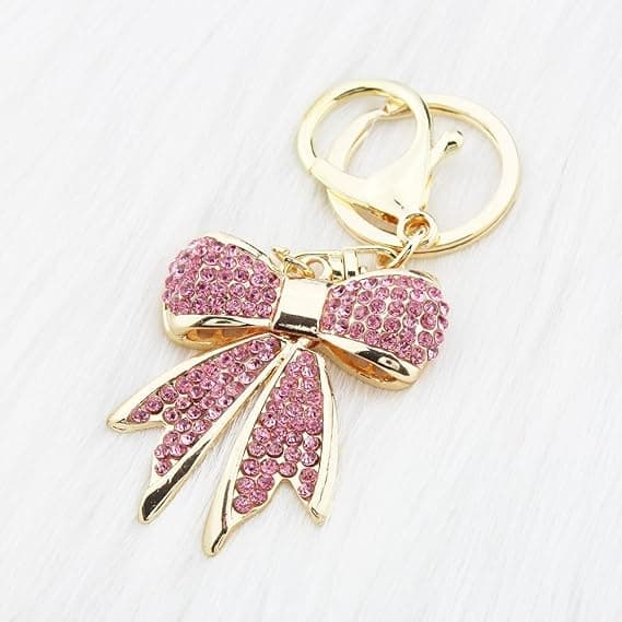1 stk. rosa rhinestone nøglering, søde gaver til kvinder og piger