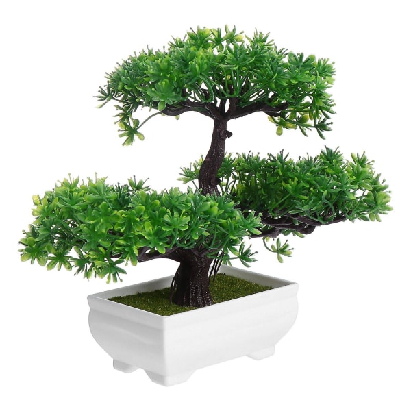 Konstgjord Växt Gäst-hälsning Tall Imiterad Växt Bonsai Falsk Krukväxt Grön 27X10CM Green 27X10CM