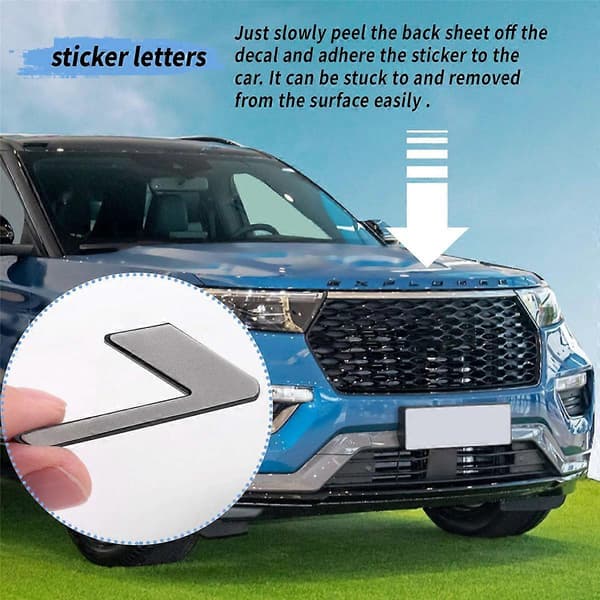 3D Bokstaver ABS Frontpanser Emblem Explorer Sport Panser Bokstaver Dekaler for Explorer 2011-2020 (Matt