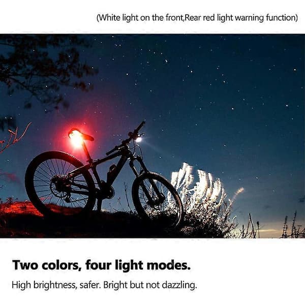 {hw} USB Rechargeable Bicycle Light Set Front Light (White Light) & Tail Light (LED Red Light) for Road Bike