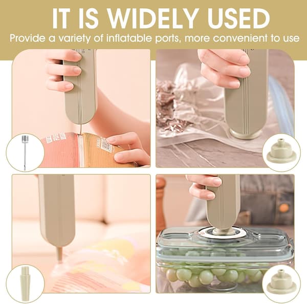 7-in-1 Portable Bag Sealer with 3 Speeds, Rechargeable Vacuum Sealer, Simple and Multifunctional Use (White)