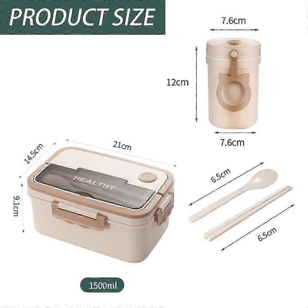Bento Boxes for Adults, Bento Lunch Box, 3 Compartment Leakproof Bento Box