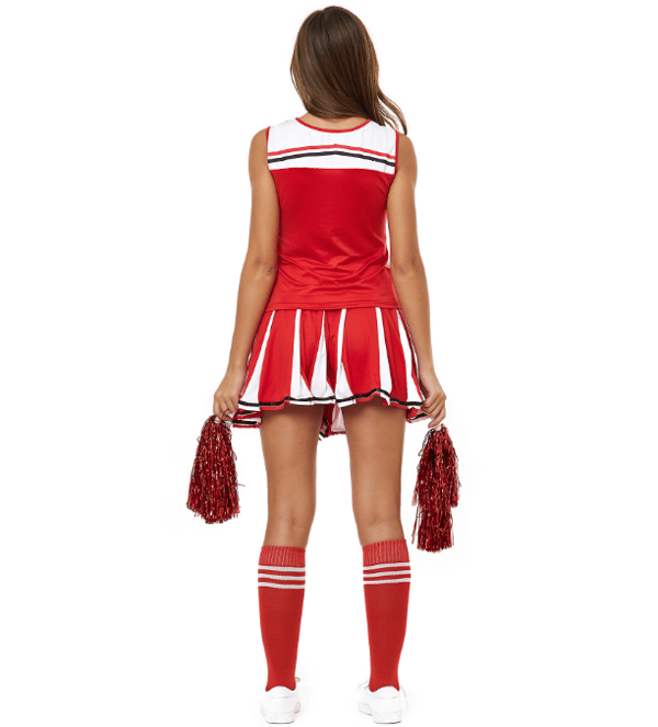 Cheerleader-kostym Halloween Söt Uniform Outfit röd red L