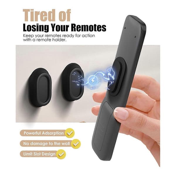 5-pack Magnetic Remote Control Holder Wall Mount, Silicone Remote Control Organizer Self-Adhesive TV Remote