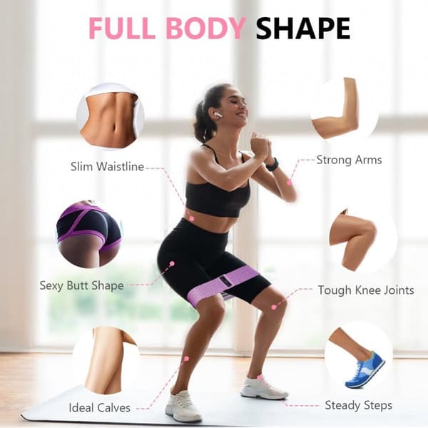 Modstandsbånd Sæt - 3-delt Sæt - Modstandsbånd - Pull-Up Bånd - Forskellige Modstande - Booty Band - Fitness Elastik - Strækbånd