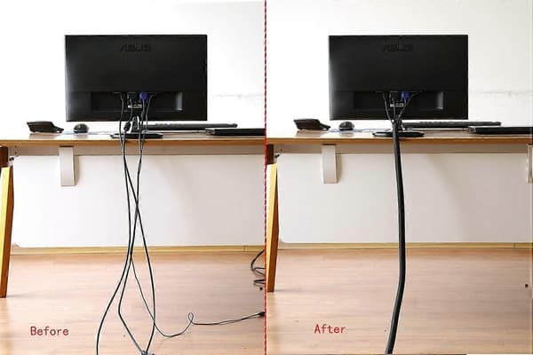 Self-locking Cable Sleeve Woven Cable Sock Cable Protector Cut to Size Black for TV Computer Home Theater Car Cable Home and Office 13mm-3.1m