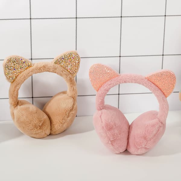 Black Creative New Sequin Cat Ears (Steamed Cat Ears Shaped Letter