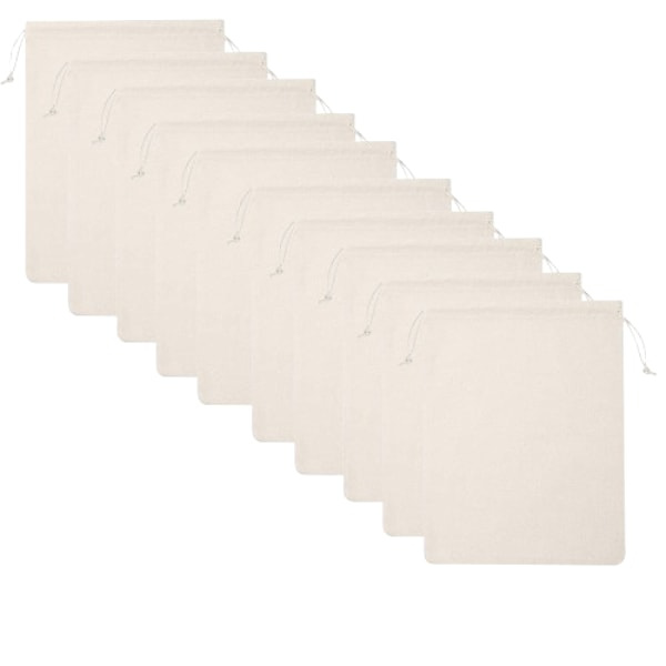 10 Drawstring Shoe Bags - Beige 40*50cm