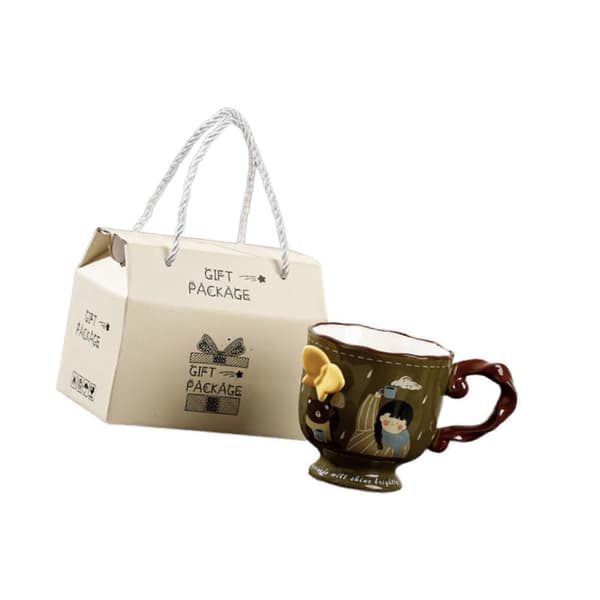Ceramic Mug Drinkware Unique Butterfly Designed Tea Mug for Friend Women Style A