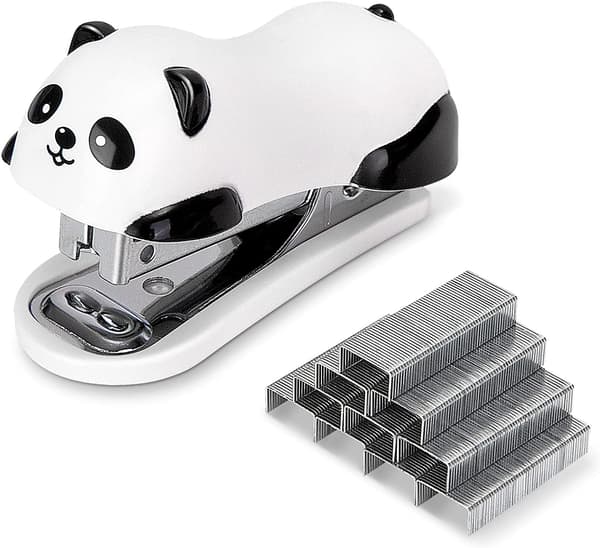 Mini Cute Panda Stapler for Desk, Office Stapler, 12 Sheet Capacity, Includes 1000pcs Staples(f2)