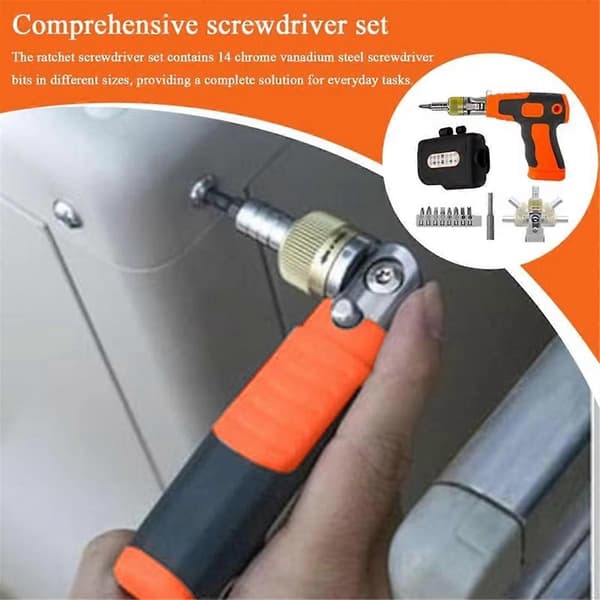 Ratchet Screwdriver 180 Degree Adjustable Angle Screwdriver Electronics Computer Tool Repair Kit E