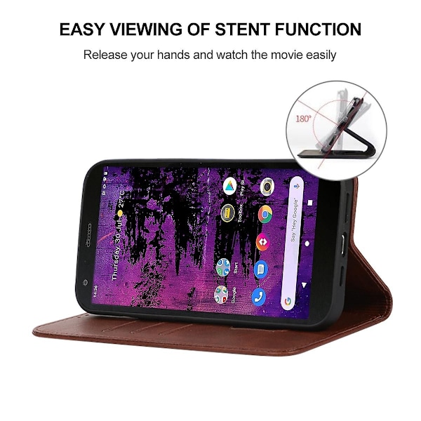Magnetisk Læderetui til Cat S62 Pro Brown
