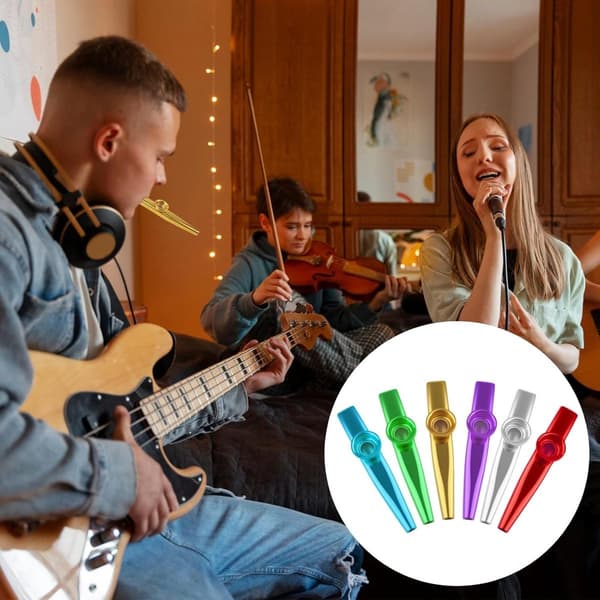 Kazoo - 6 kappaletta - Metallikazoo - Kazoo-huilu - Soitin lapsille