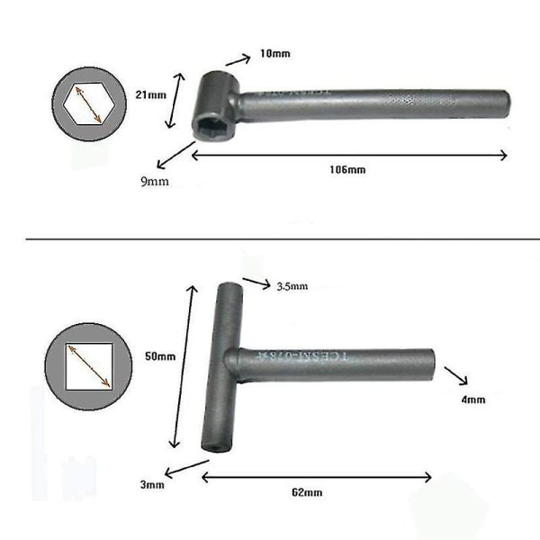 3 stk Motorventilskruejusteringsnøkkel Verktøy Ventilklaring Justeringsverktøy + Tykkelsesmåler 0.0