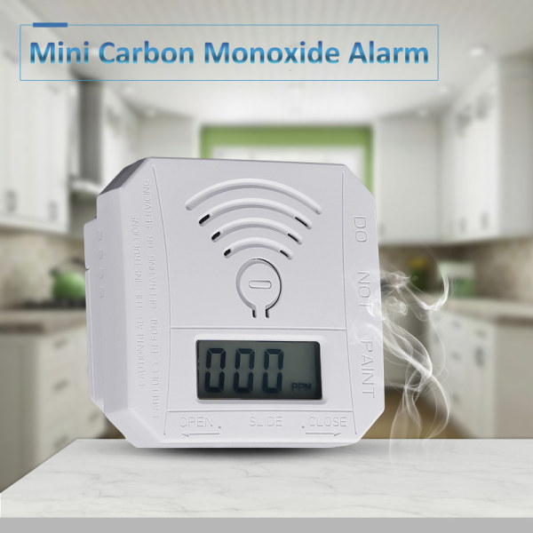 Karbonmonoksiddetektor, CO-gassmonitoralarmdetektor, CO-sensor med digital LED-skjerm for hjemmet, depot, batteridrevet