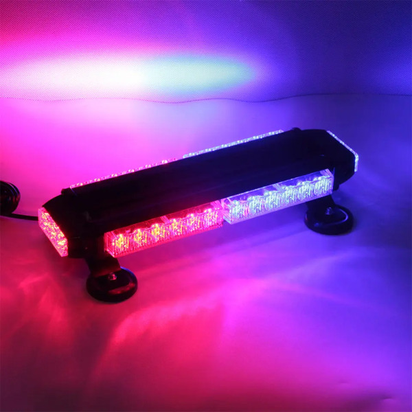 LED Emergency Dash Strobe Light Bar Interiör Vindruta Trafikrådgivare Fara Säkerhetsvarning Blinkande ljus med sugkopp för polislag E
