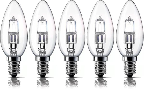 E14 28W Halogenlampor, Liten Edisonskruv (SES) 2700K Varmvit Dimbar 5-pack