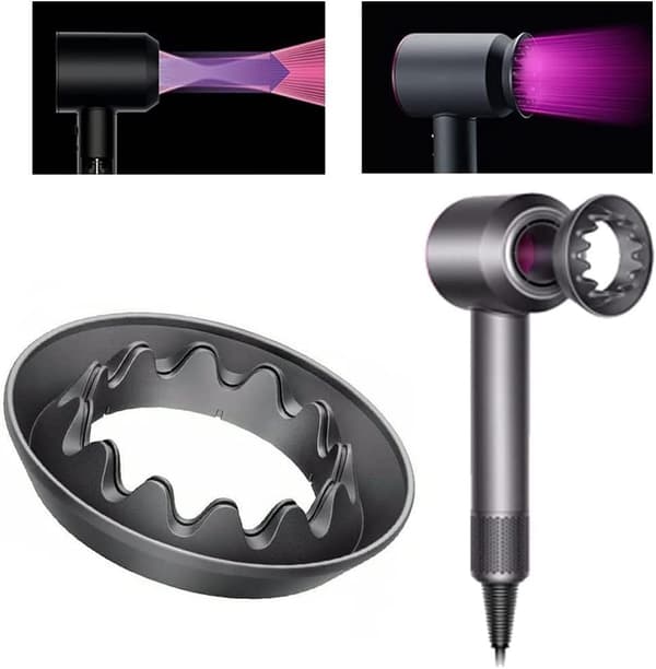 Magnetic Diffuser Attachment Compatible with Dyson Supersonic Hair Dryer HD15/HD03 - Dark Grey for Defined Curls