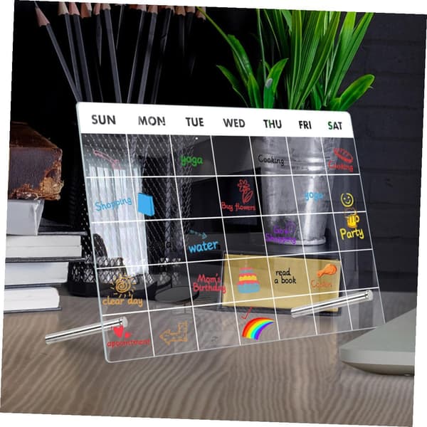 Acrylic Memo Board 9 Pieces with 2 Thumbtacks and 6 Whiteboard Pens