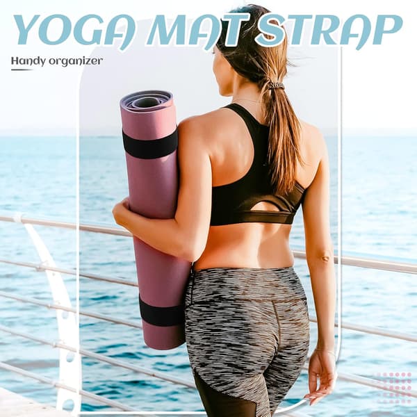 4 st nylon yogamattrem bungee-band för förvaring, svart