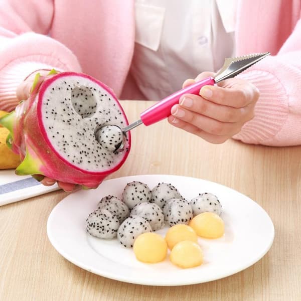 Melonilusikka, hedelmäilusikka, jäätelökauha, melonileikkuri